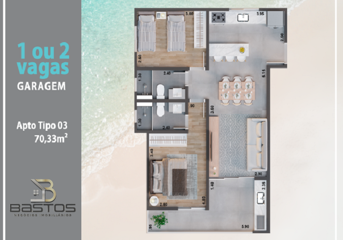 Foto do imóvel: Apartamento com 1 Quarto à Venda, 44 m² em Jardim Britânia - Caraguatatuba