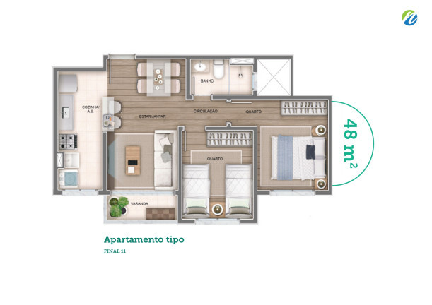 Imagem Apartamento com 2 Quartos à Venda,  em Campo Grande - Rio de Janeiro