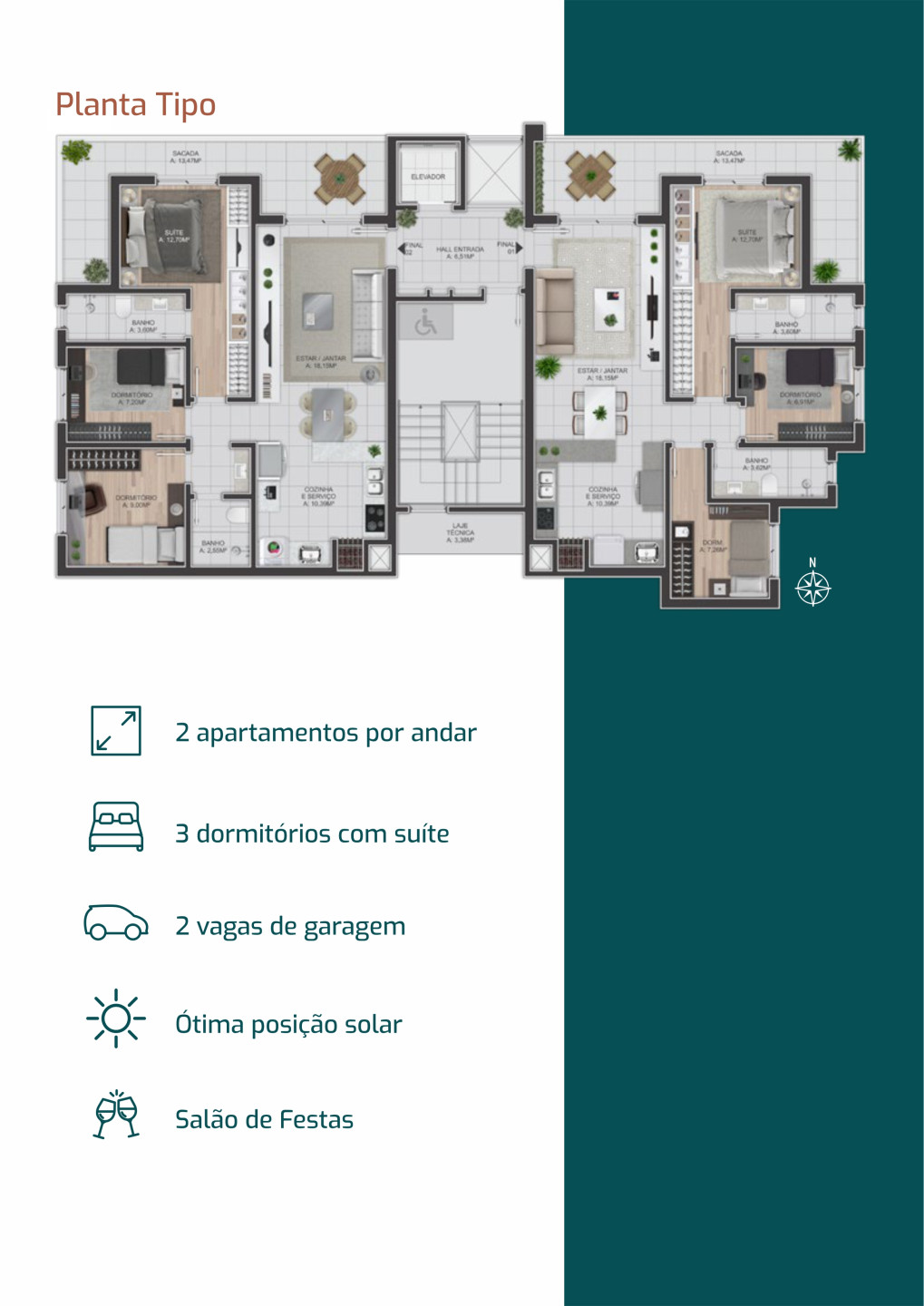 Imagem Apartamento com 3 Quartos à Venda, 81 m²em Pio X - Caxias do Sul