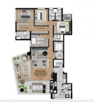 Imagem Apartamento com 4 Quartos à Venda, 195 m²em Sumarezinho - São Paulo
