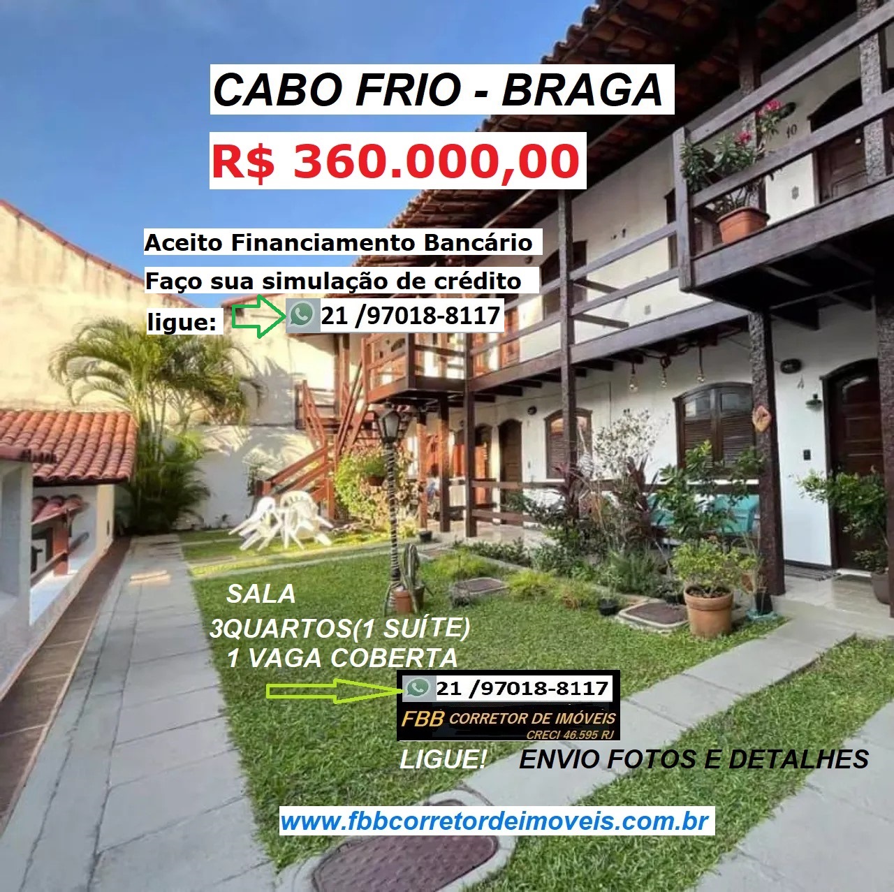 Imagem Casa de Condomínio com 3 Quartos à Venda, 70 m² em Braga - Cabo Frio
