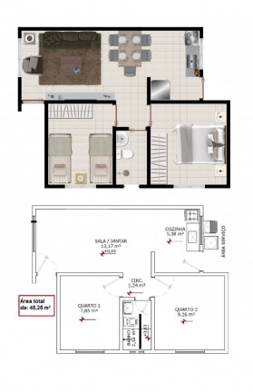 Casa com 2 Quartos à Venda, 45 m² em São Francisco II - Senador Canedo