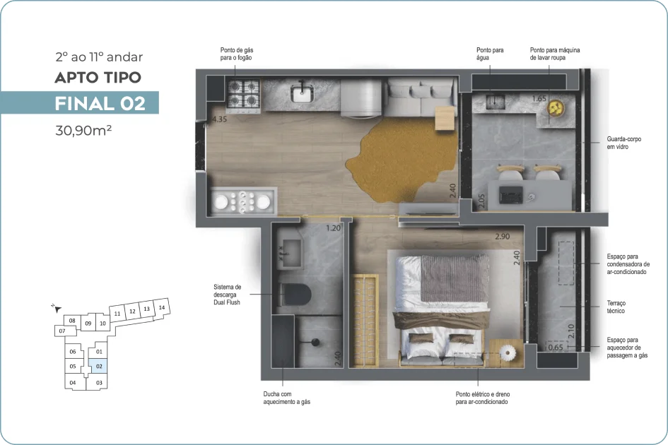 Apartamento com 1 Quarto à Venda ou Temporada, 30 m²em Vila da Saúde - São Paulo