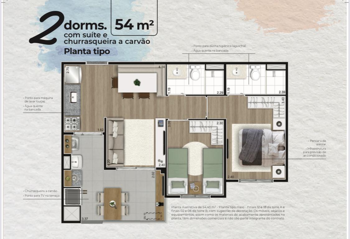 Imagem Apartamento com 2 Quartos à Venda, 54 m² em Lapa de Baixo - São Paulo