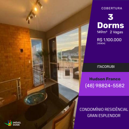 Cobertura com 3 Quartos à Venda, 149 m² em Itacorubi - Florianópolis