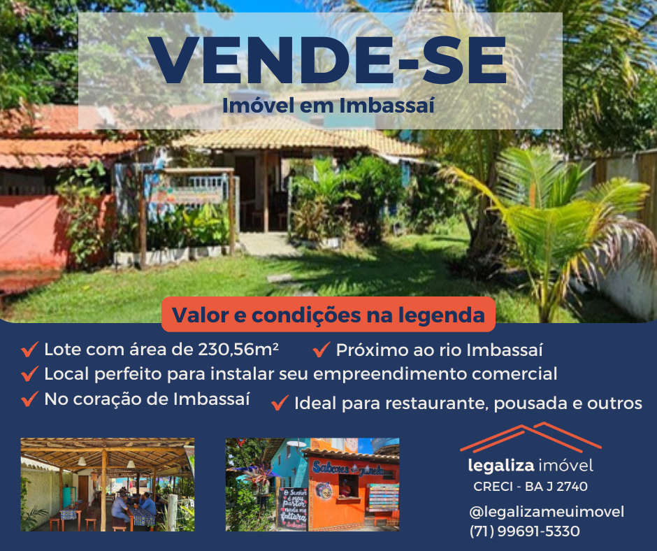 Imóvel Comercial à Venda, 230 m²em Imbassaí - Mata de São João