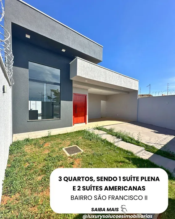 Casa com 3 Quartos à Venda, 125 m²em São Francisco 2 - Senador Canedo