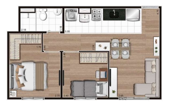 Imagem Apartamento com 2 Quartos à Venda, 40 m² em Jardim Regina - São Paulo