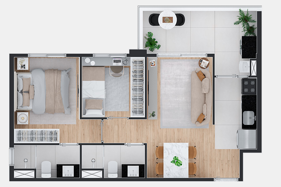 Foto do imóvel: Apartamento com 2 Quartos à Venda, 51 m² em Paraíso - São Paulo