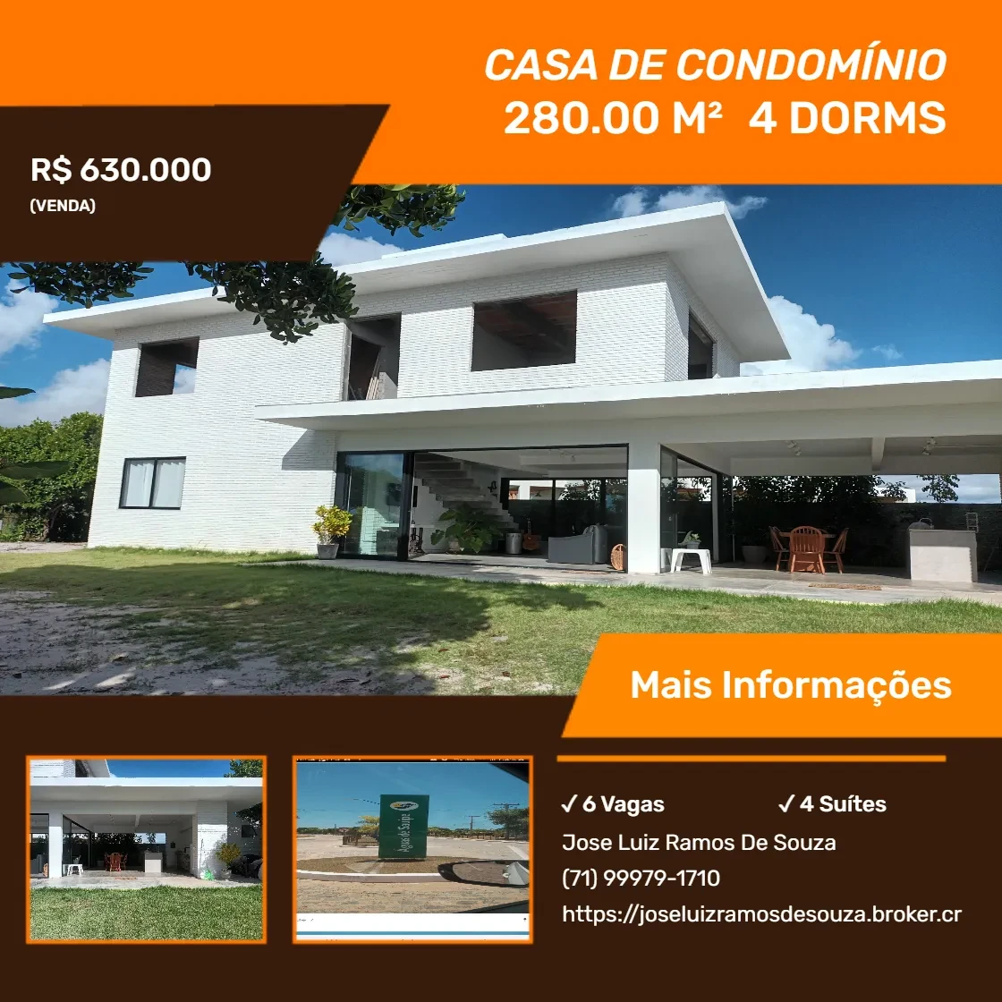 Foto do imóvel: Casa de Condomínio com 4 Quartos à Venda ou Locação, 280 m² em Porto de Sauípe - Entre Rios