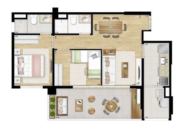 Imagem Apartamento com 2 Quartos à Venda, 71 m² em Tatuapé - São Paulo