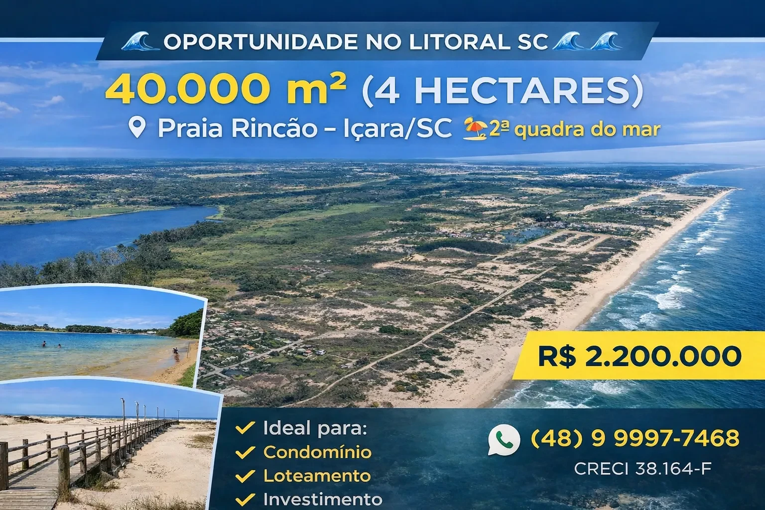 Imagem Terreno à Venda, 40 metros em Balneário Rincão - Balneário Rincão