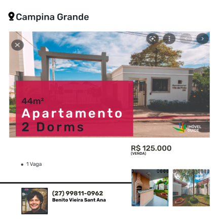 Apartamento com 2 Quartos à Venda,  em Campina Grande - Cariacica