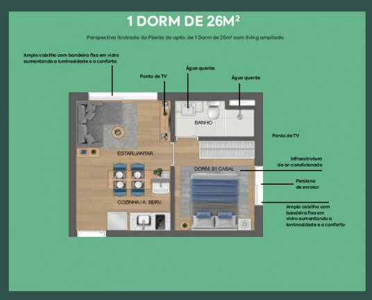 Imagem Apartamento com 2 Quartos à Venda, 37 m² em República - São Paulo