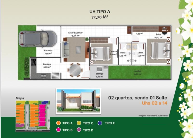 Imagem Casa de Condomínio com 2 Quartos à Venda, 73 m² em Parque das Árvores - Parnamirim