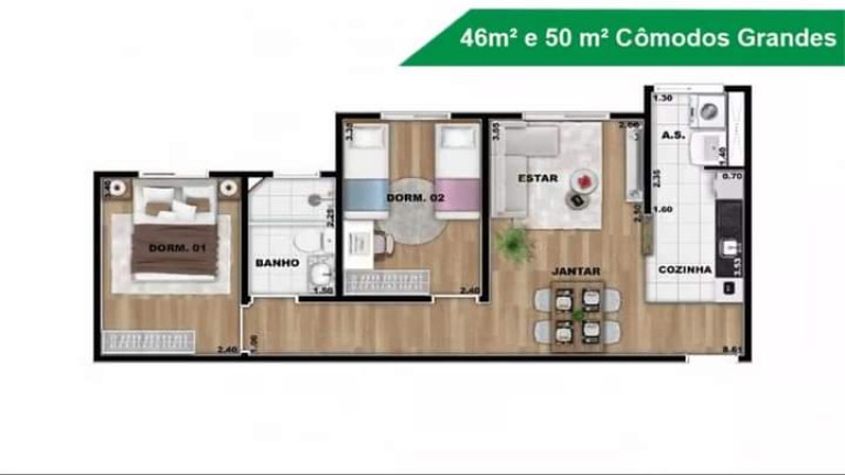 Imagem Edifício Residencial com 2 Quartos à Venda, 50 m² em Três Montanhas - Osasco