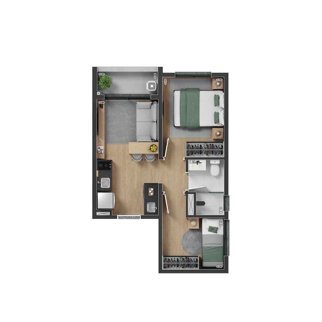 Imagem Apartamento com 2 Quartos à Venda, 35 m² em Santo Amaro - São Paulo