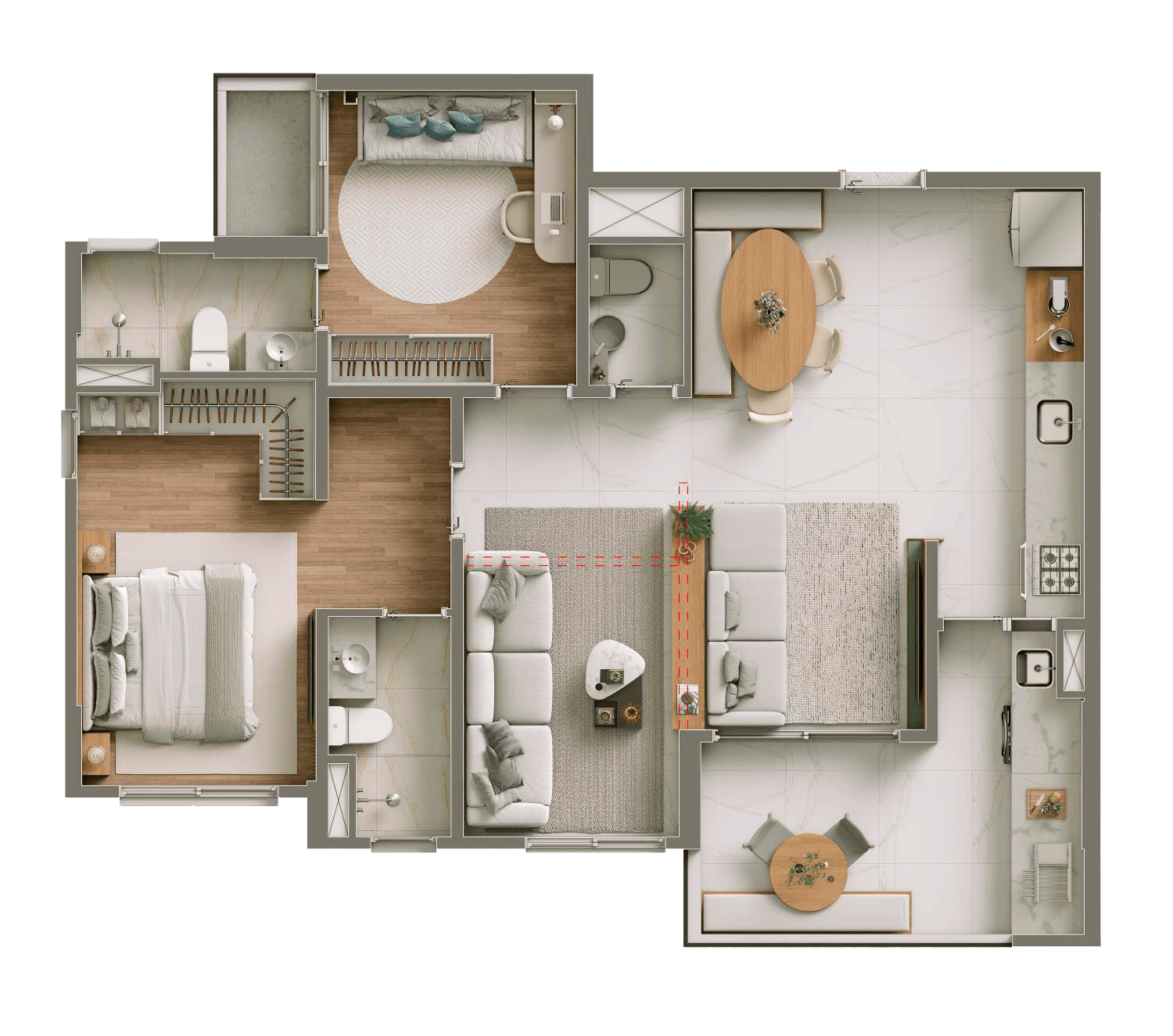 Imagem Apartamento com 2 Quartos à Venda, 67 m²em Aldeia - Barueri