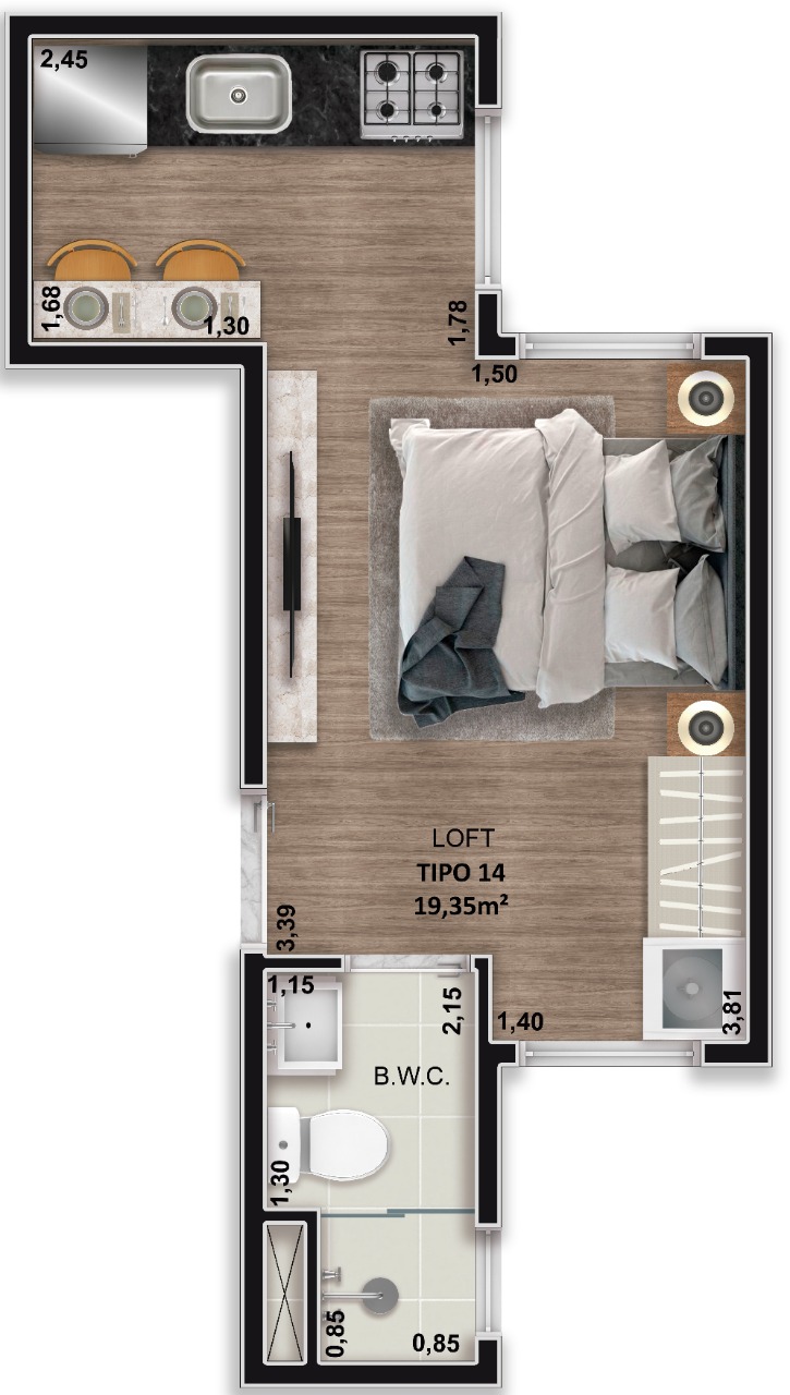 Imagem Studio com 1 Quarto à Venda, 19 m²em Vila Esperança - São Paulo
