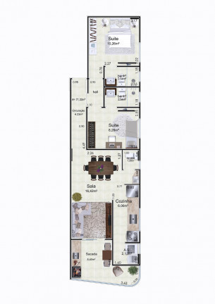 Imagem Apartamento com 2 Quartos à Venda, 71 m² em Caiçara - Praia Grande