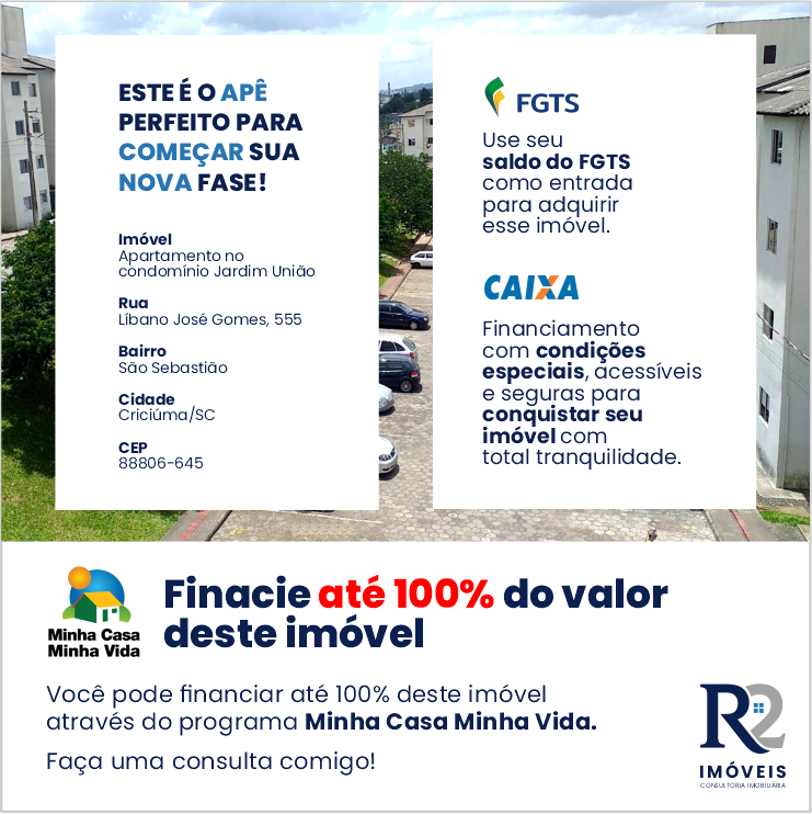 Imagem Apartamento com 2 Quartos à Venda, 46 m² em Mina União - Criciúma