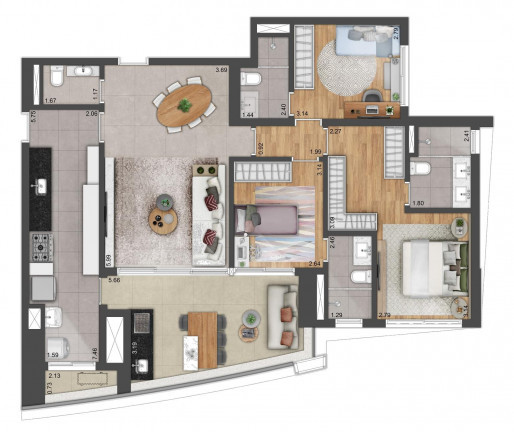 Imagem Apartamento com 2 Quartos à Venda, 93 m² em Sítio Tamboré Alphaville - Barueri