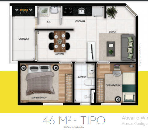 Imagem Apartamento com 2 Quartos à Venda, 45 m² em Centro - Diadema