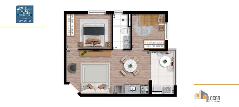 Foto do imóvel: Apartamento com 2 Quartos à Venda, 43 m² em Piraporinha - Diadema