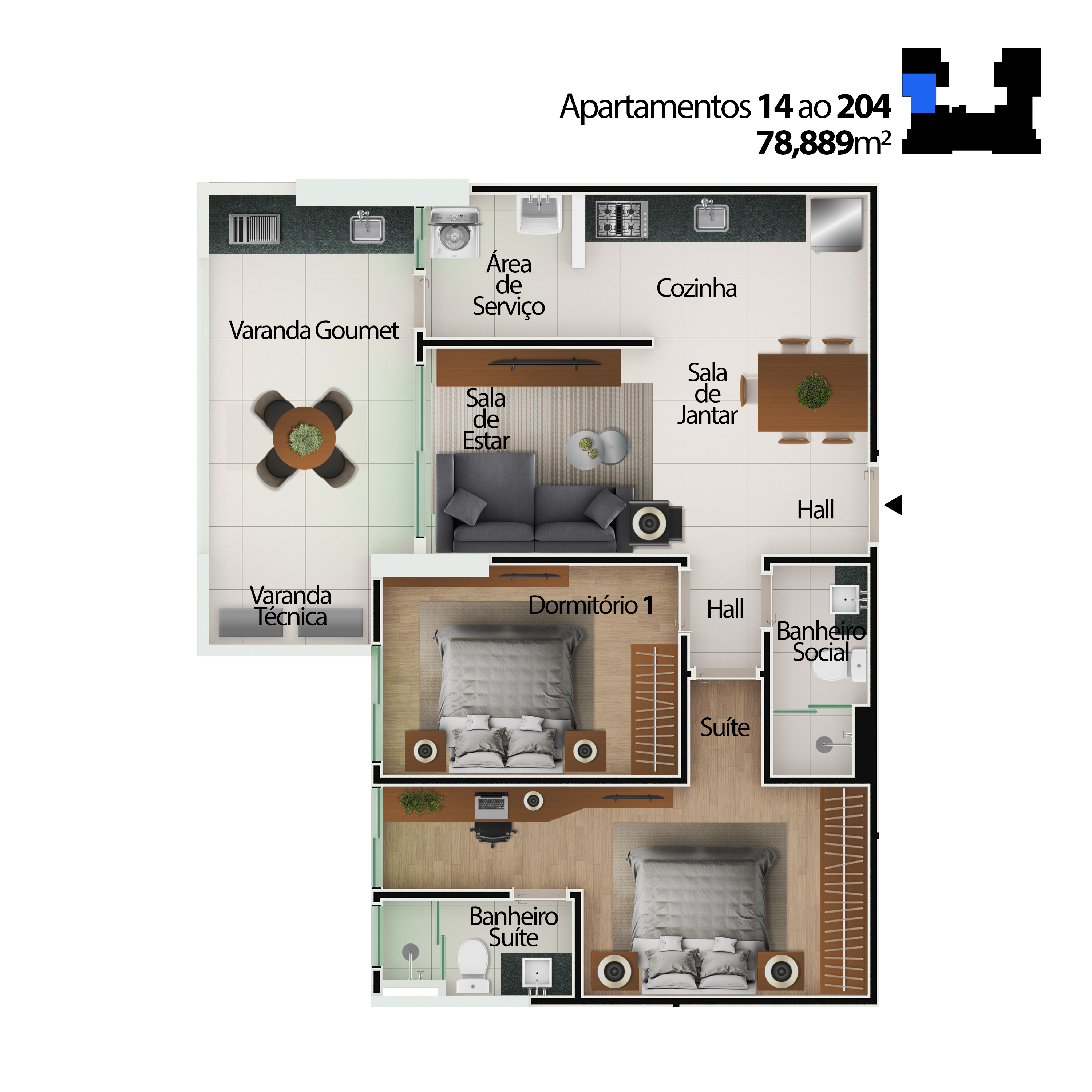 Imagem Apartamento com 2 Quartos à Venda, 78 m²em Centro  - Mongaguá
