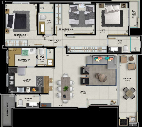Imagem Apartamento com 3 Quartos à Venda, 173 m² em Pio Corrêa - Criciúma