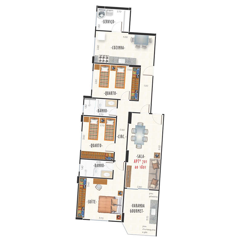 Foto do imóvel: Apartamento com 3 Quartos à Venda, 103 m² em São Mateus - Juiz de Fora