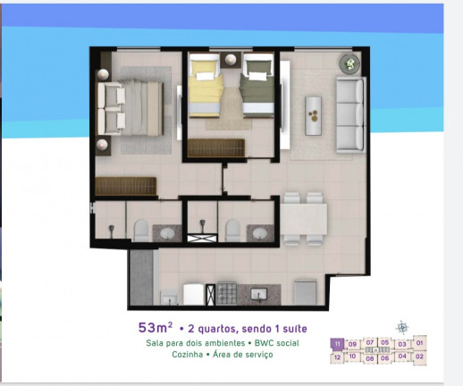 Imagem Apartamento com 2 Quartos à Venda, 53 m² em Várzea - Recife