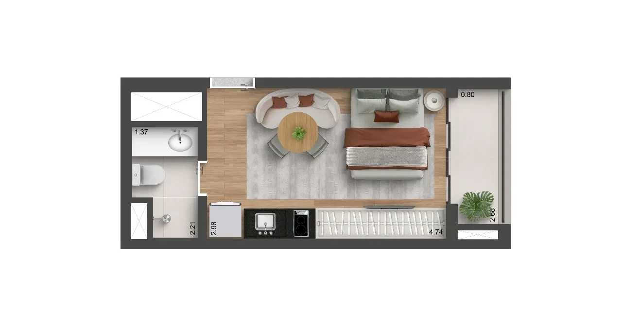 Studio com 1 Quarto à Venda, 31 m² em Mirandópolis - São Paulo