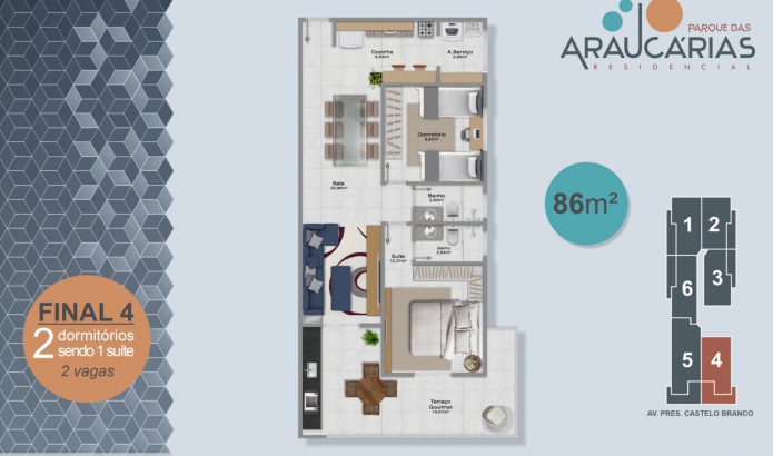 Imagem Apartamento com 2 Quartos à Venda, 86 m²em Real - Praia Grande