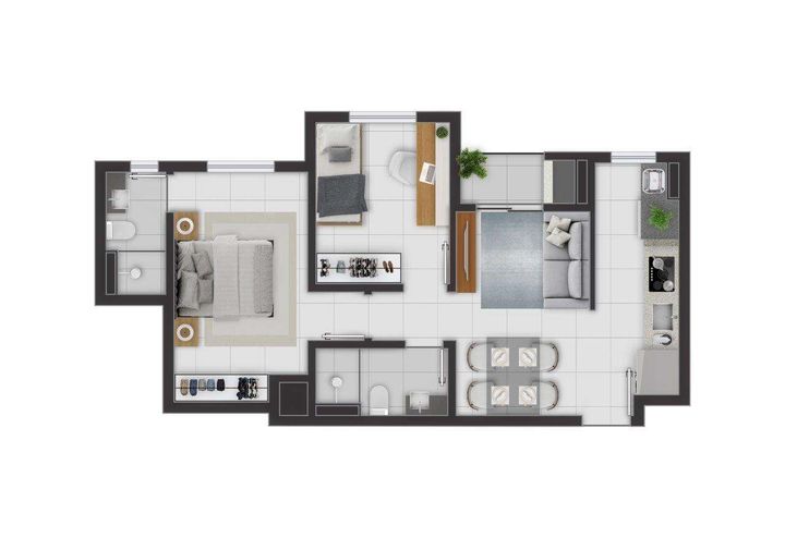 Imagem Apartamento com 2 Quartos à Venda, 52 m² em Fazendinha&nbsp; - Curitiba