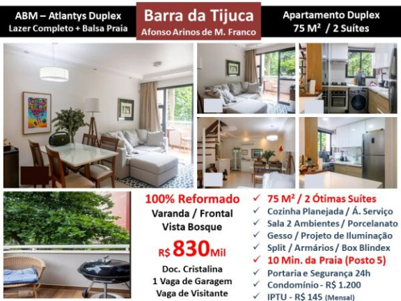 Apartamento com 2 Quartos à Venda, 75 m² em Barra da Tijuca - Rio de Janeiro