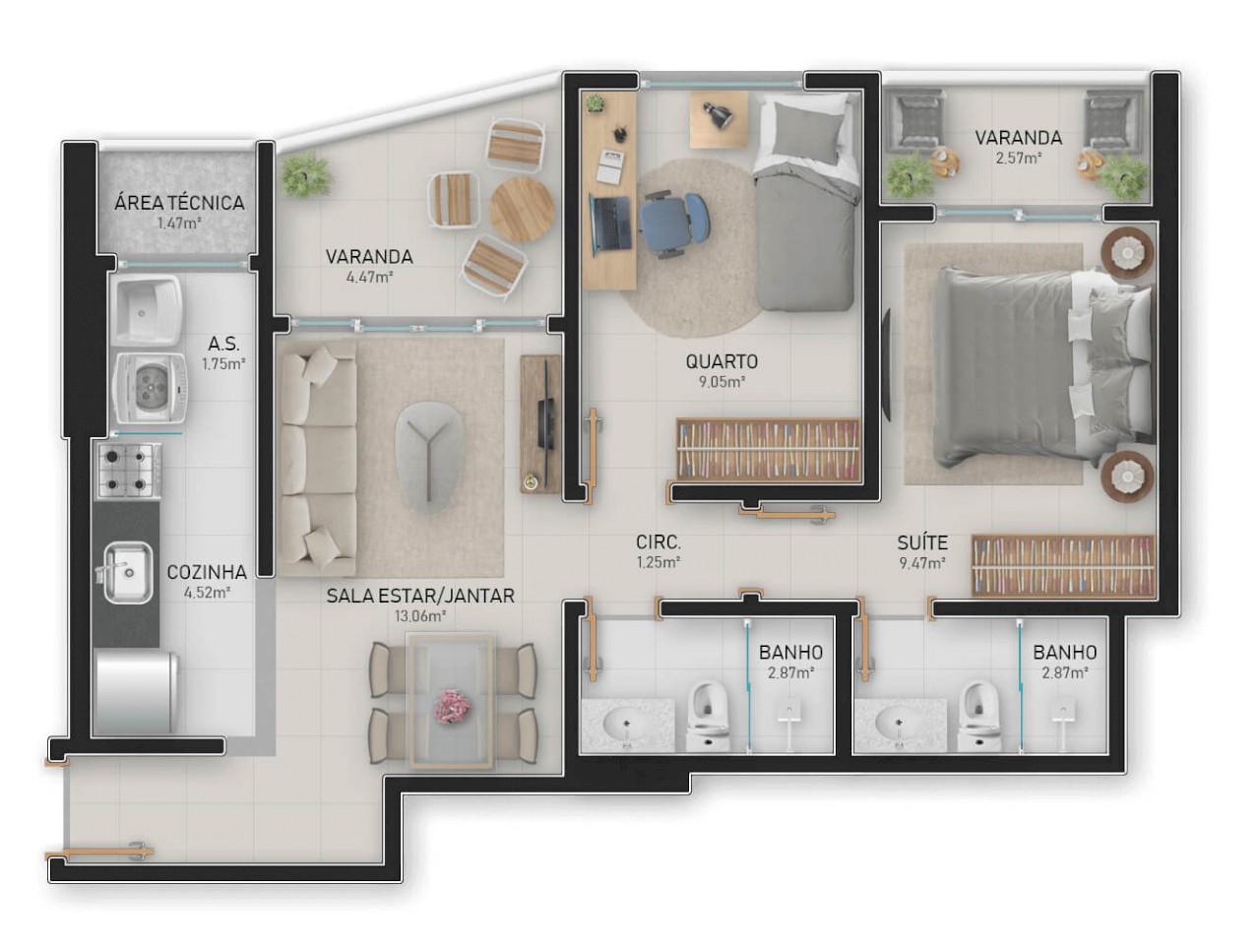 Imagem Apartamento com 2 Quartos à Venda, 62 m² em Praia de Itaparica - Vila Velha