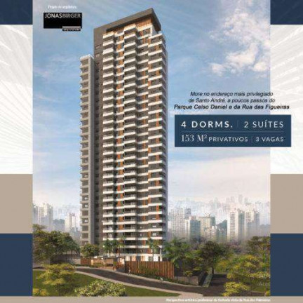 Apartamento com 3 Quartos à Venda, 153 m² em Jardim - Santo André
