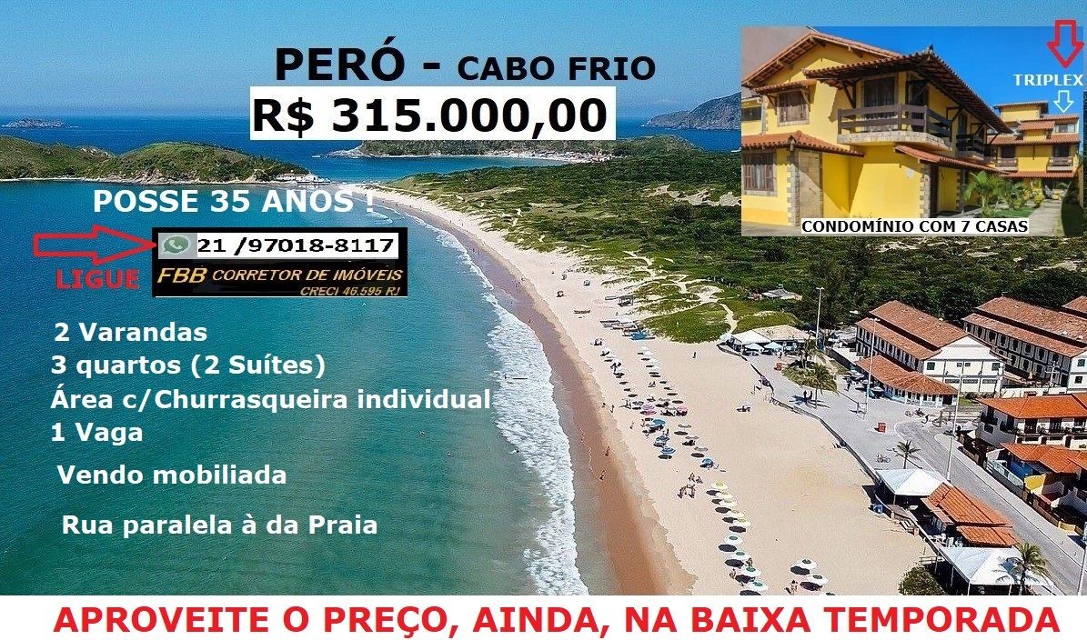 Imagem Casa de Condomínio com 3 Quartos à Venda, 100 m² em Peró - Cabo Frio