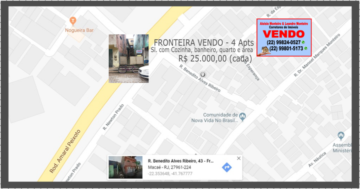 Apartamento com 1 Quarto à Venda, 35 m² em Fronteira - Macaé