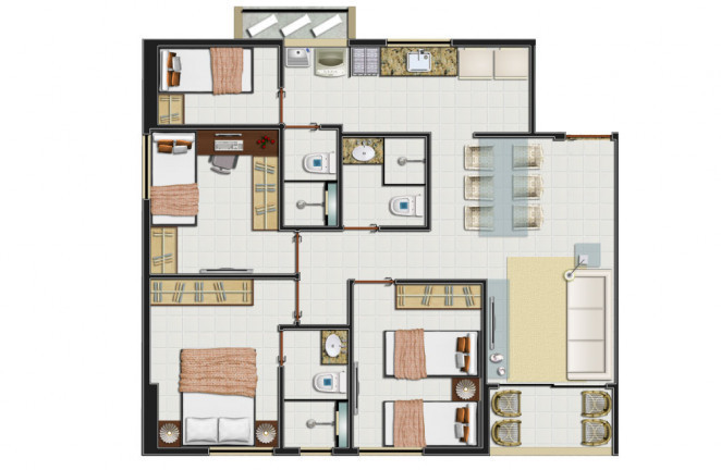 Apartamento com 3 Quartos à Venda ou Locação, 66 m² em Espinheiro - Recife