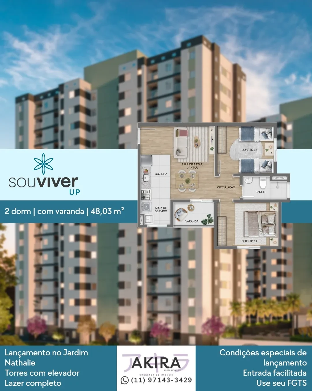 Imagem Apartamento com 2 Quartos à Venda, 47 m² em Vila Caputera - Mogi das Cruzes