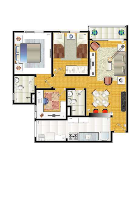 Imagem Apartamento com 3 Quartos à Venda, 68 m² em Colina Verde (jordanésia) - Cajamar