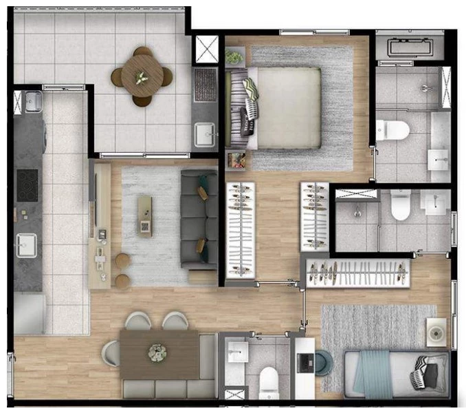 Foto do imóvel: Apartamento com 2 Quartos à Venda, 77 m² em Centro - Campo Grande