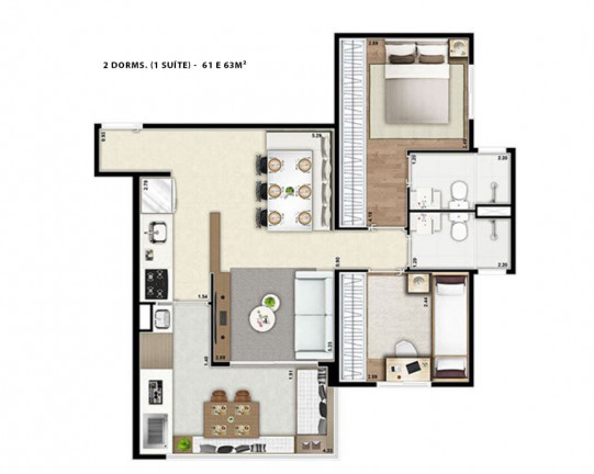 Imagem Apartamento com 2 Quartos à Venda, 63 m² em Vila Santa Catarina - São Paulo