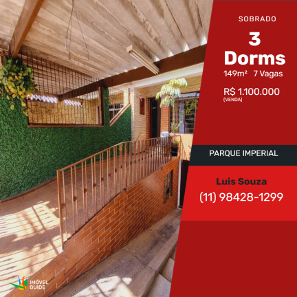 Sobrado com 3 Quartos à Venda,  em Parque Imperial - São Paulo