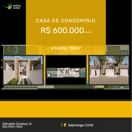 Imagem Casa de Condomínio com 4 Quartos à Venda, 150 m² em Sapiranga-Coité - Fortaleza