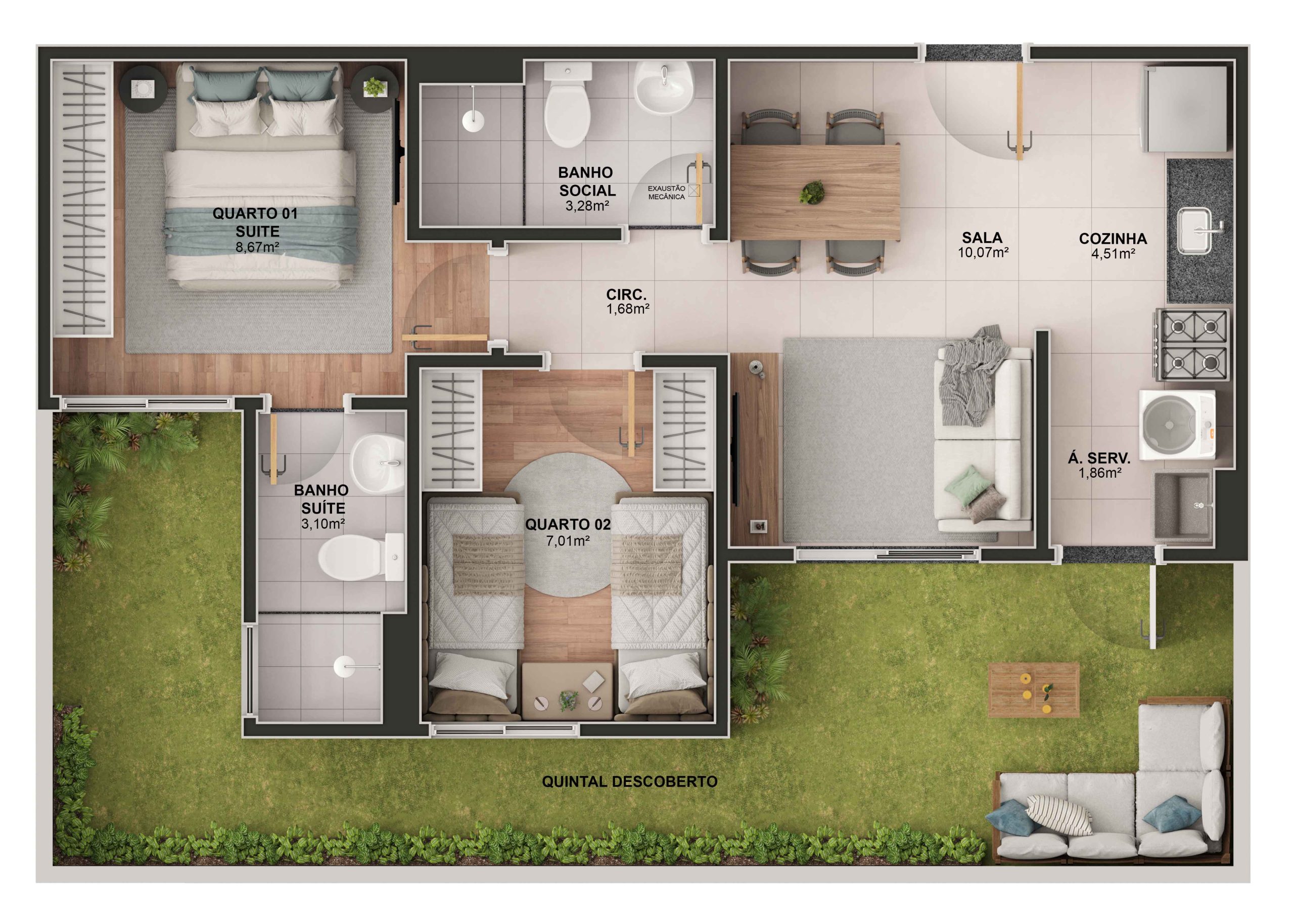 Imagem Apartamento com 2 Quartos à Venda, 43 m² em Vale Encantado - Vila Velha