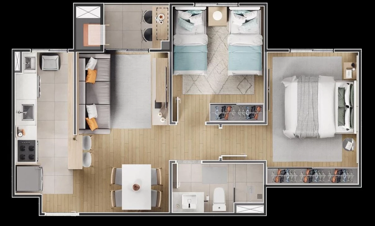Imagem Apartamento com 2 Quartos à Venda, 47 m² em Jaraguá Esquerdo - Jaraguá do Sul