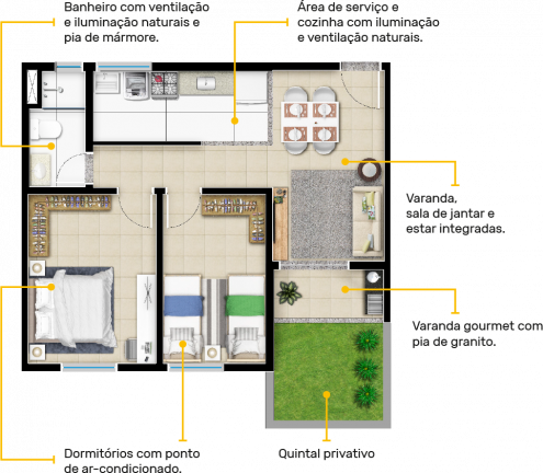 Imagem Apartamento com 2 Quartos à Venda, 55 m² em Jardim Residencial Veneza - Indaiatuba